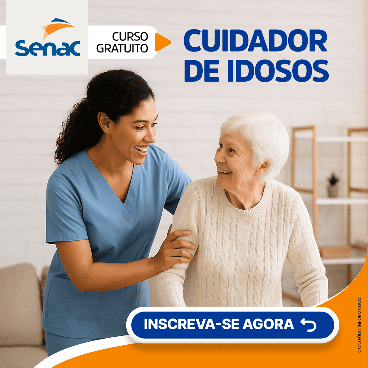 Última chance para se inscrever no curso gratuito de Cuidador de Idosos com certificado!