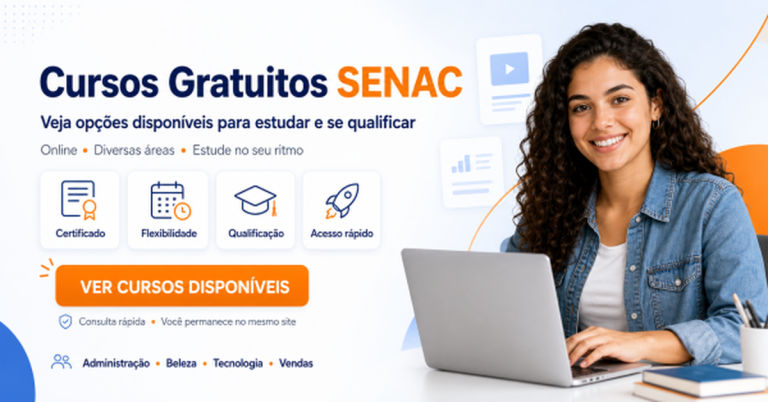 SENAC Abriu Vagas para Cursos Gratuitos — Sua Hora é Agora